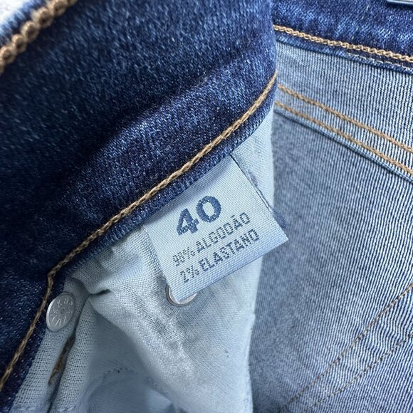 Evidence Wide Leg Jeans Raw Hem Stone Wash Mid Rise Womens Blue Size 40 - Picture 5 of 10